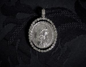 Medalla escapulario Virgen María y Jesús ref. 43 rodio