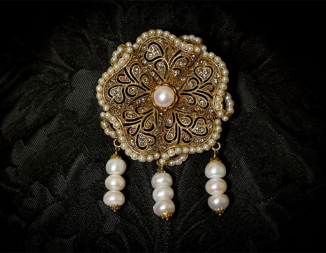 Aderezo del siglo XVIII de la polca en perla cultivada ref. m114